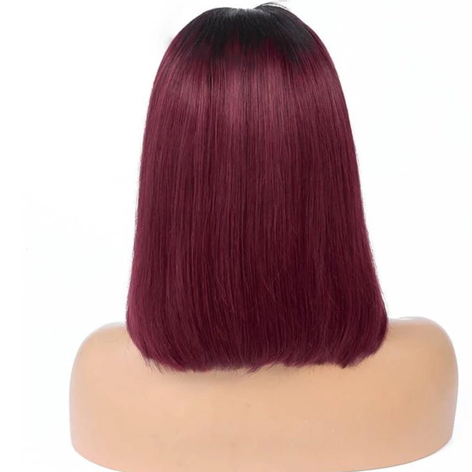 Short Straight 1B - 99J Colored Bob Human Hair Wig - Boss Boutique Hair and Accessories