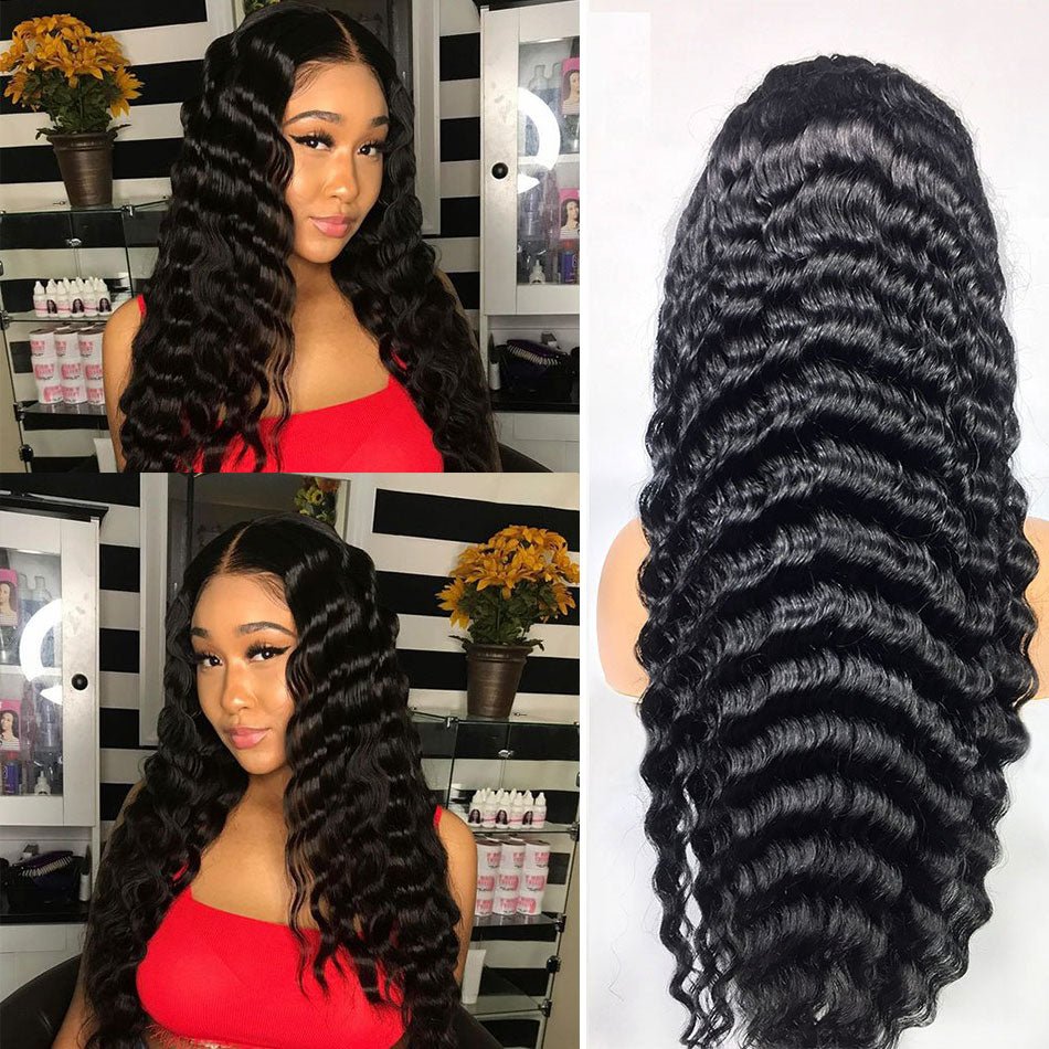 Deep Wave Human Hair Lace Frontal Wigs - Boss Boutique Hair and Accessories