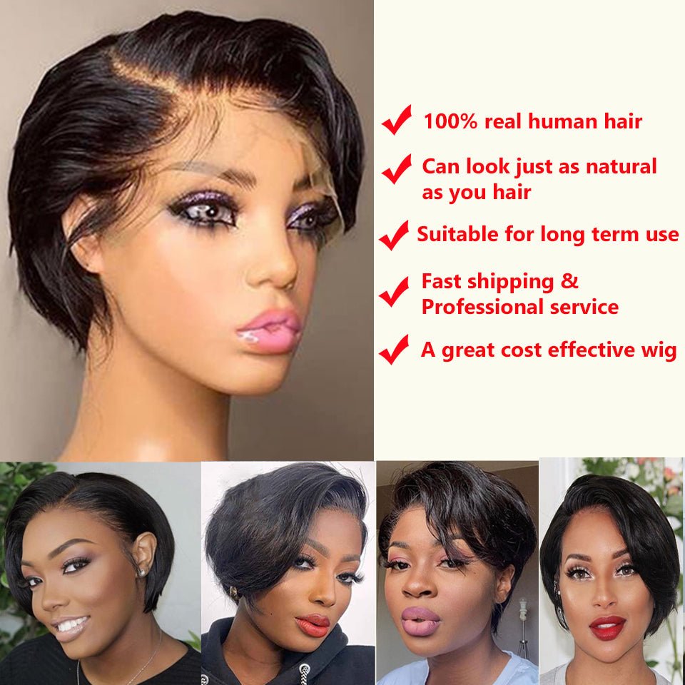 Fashion Pixie Cut Wig Lace Human Hair - Boss Boutique Hair and Accessories