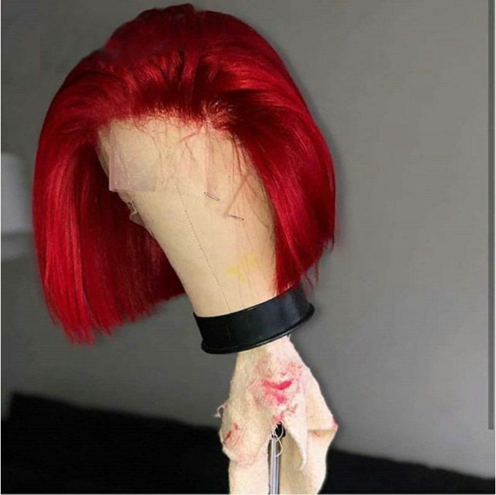 Partially Divided Big Red BOB Short Hair - Boss Boutique Hair and Accessories