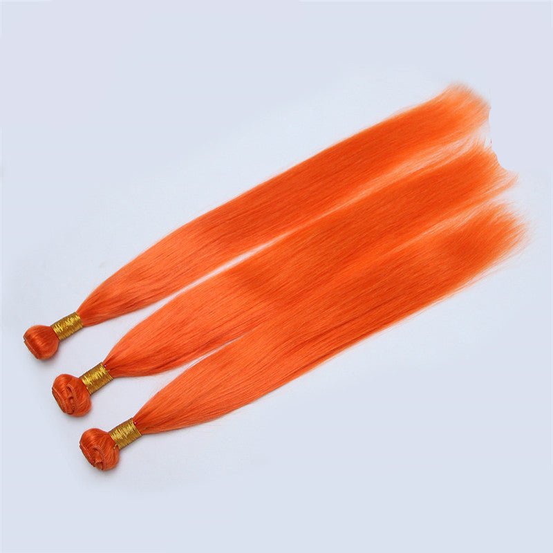 Color Human Hair Curtain Orange Hair Curtain - Boss Boutique Hair and Accessories