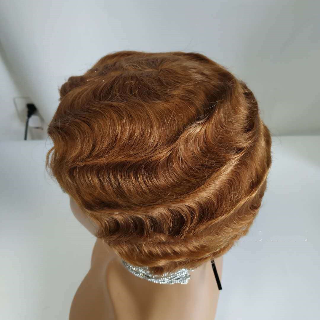 Pixie Cut Short Bob Wig Remy Human Hair Finger Wave Wigs - Boss Boutique Hair and Accessories