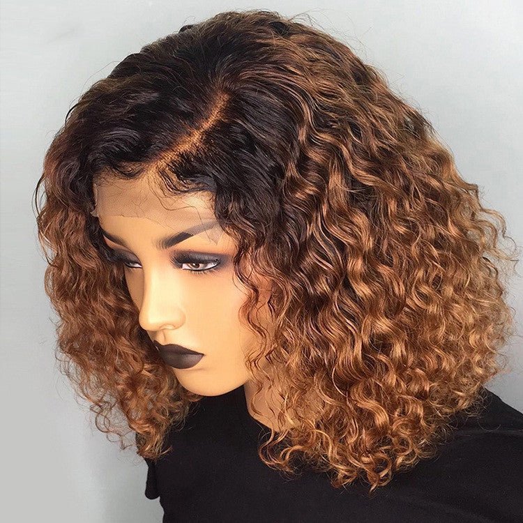 Burgundy Gradient Color Wig Lace Front Short Bob Wig - Boss Boutique Hair and Accessories