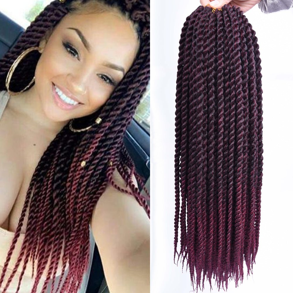 Crochet Braid Hair Synthetic Black Brown Senegalese Twist Crochet Twist Braids For Women - Boss Boutique Hair and Accessories