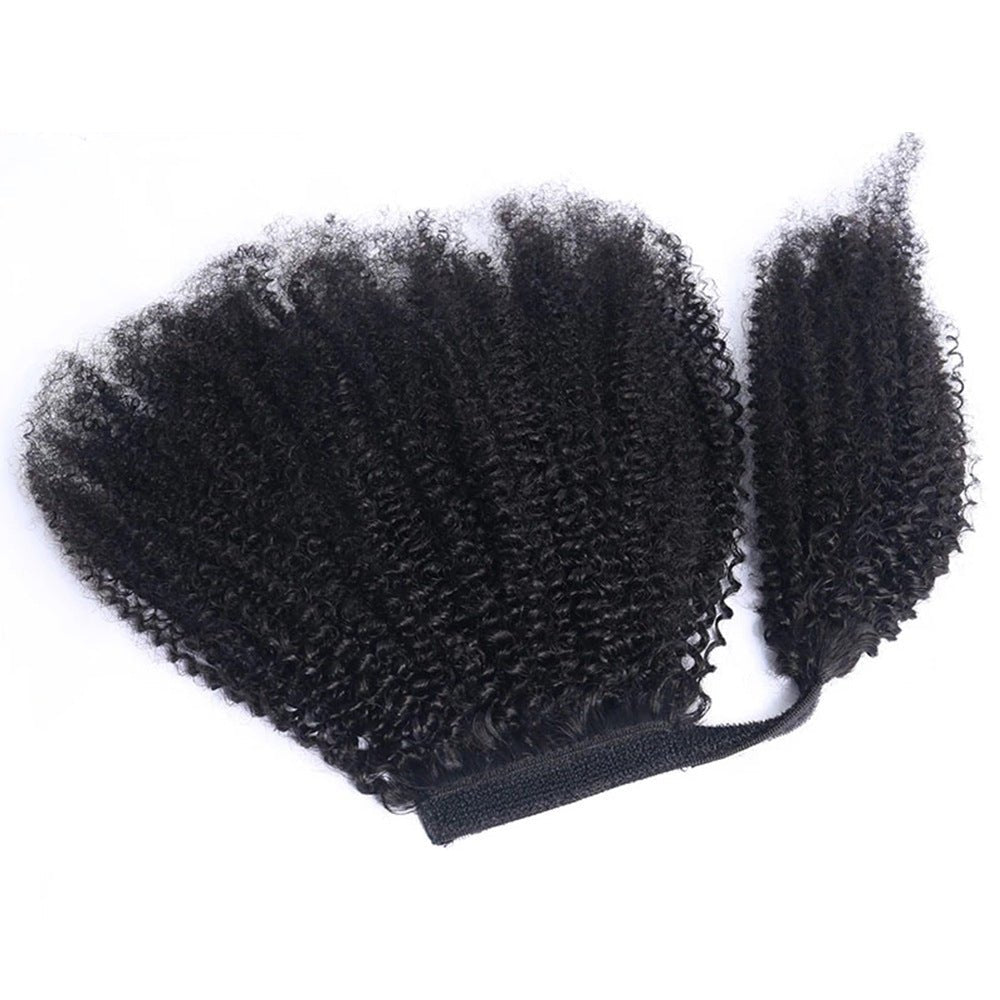 Women's Black Human Hair Wig Velcro Ponytail - Boss Boutique Hair and Accessories