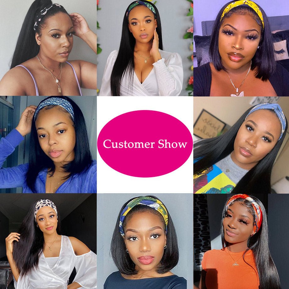 Human Hair No Lace Headband Wig - Boss Boutique Hair and Accessories