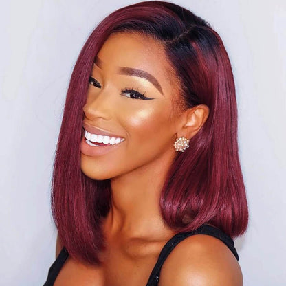 Short Straight 1B - 99J Colored Bob Human Hair Wig - Boss Boutique Hair and Accessories