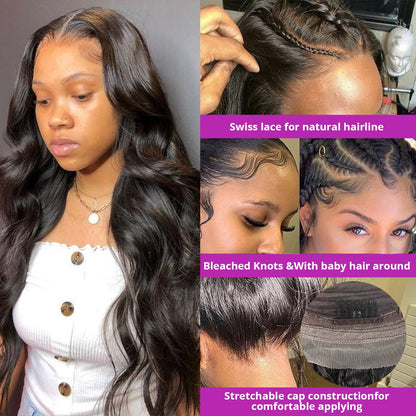 Inch Body Wave Lace Front Human Hair Wigs Peruvian Loo - Boss Boutique Hair and Accessories