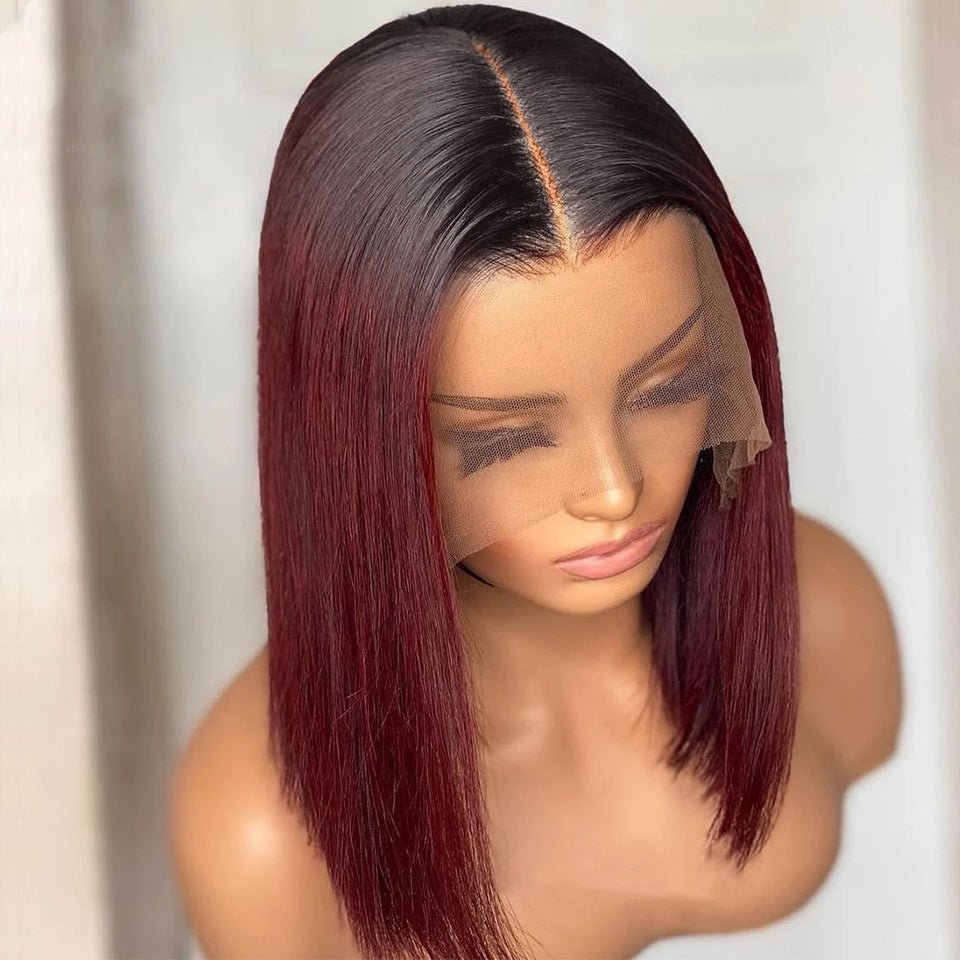 Short Straight 1B - 99J Colored Bob Human Hair Wig - Boss Boutique Hair and Accessories