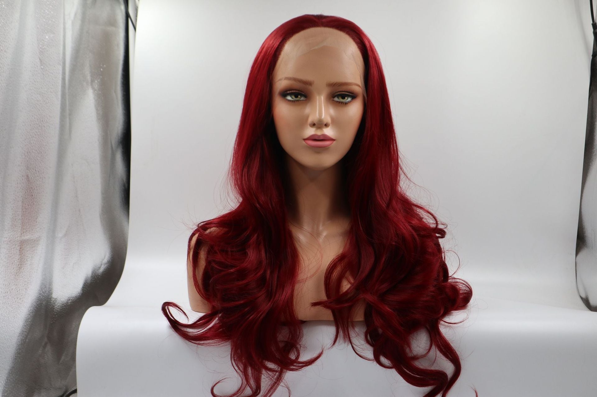 Burgundy front lace chemical fiber wig - Boss Boutique Hair and Accessories