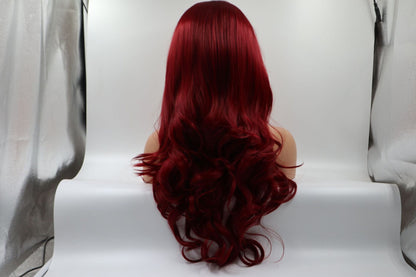 Burgundy front lace chemical fiber wig - Boss Boutique Hair and Accessories